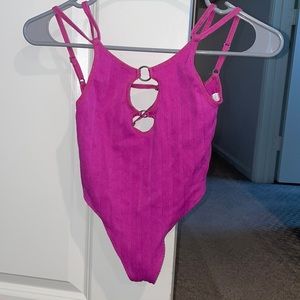Magenta thong bodysuit